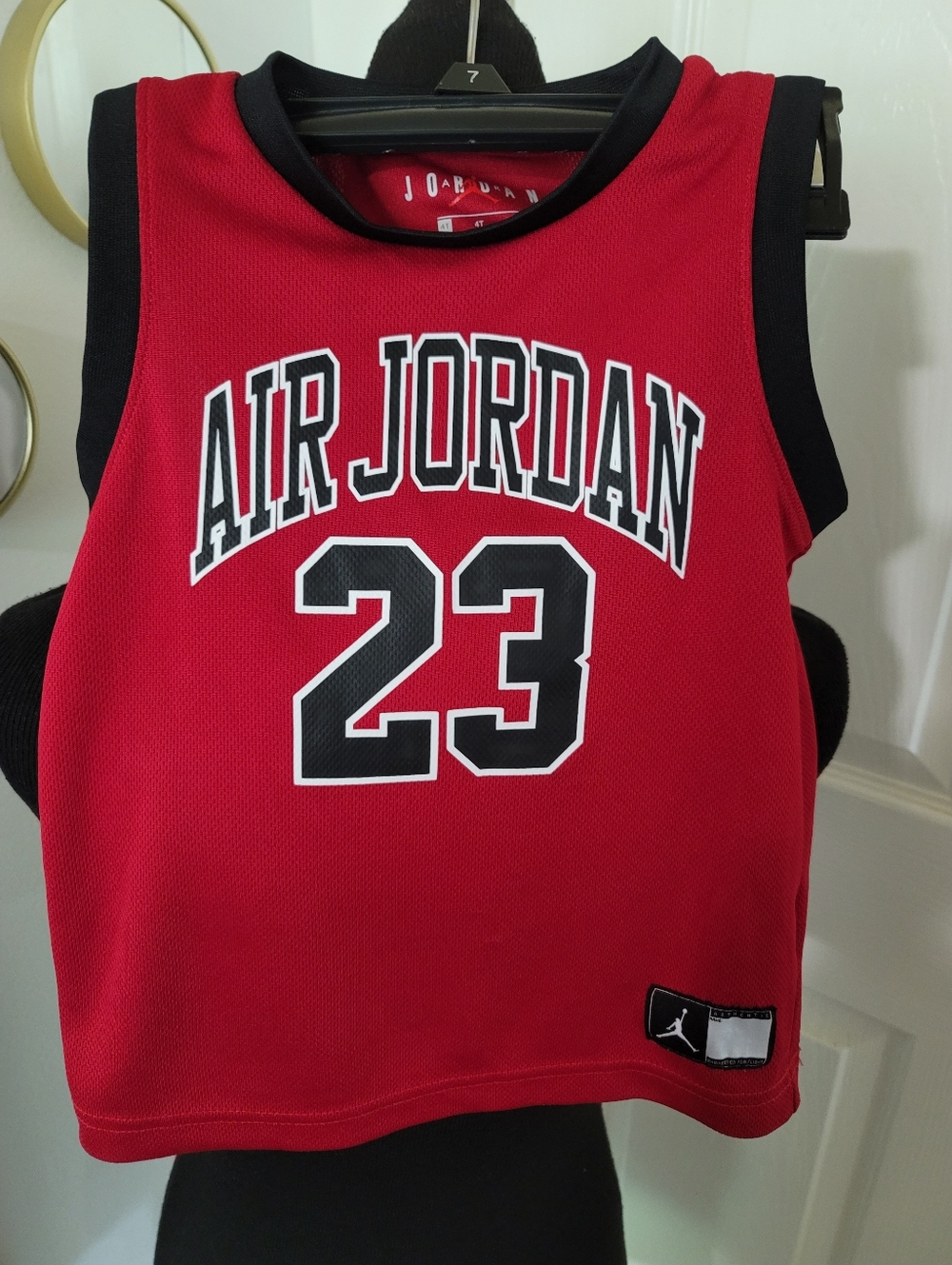 Jordan Red and Black Kids' Air Jordan 23 Sleeveless Jersey Chicago Bull Jersey